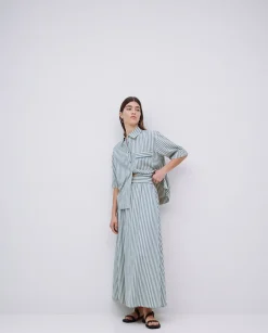 YERSE Falda midi rayas verde Fashion