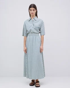 YERSE Falda midi rayas verde Fashion