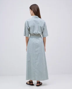 YERSE Falda midi rayas verde Fashion