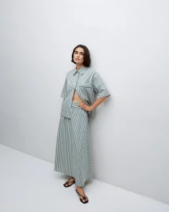 YERSE Falda midi rayas verde Fashion