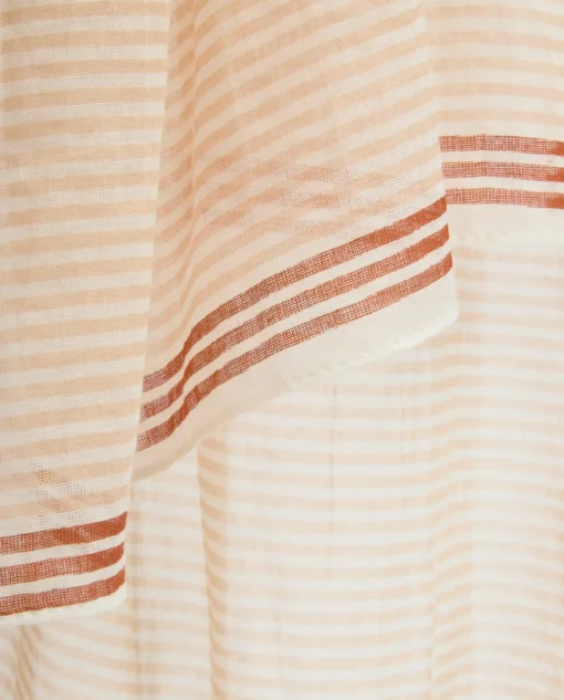 YERSE Fular algodón rayas beige Online