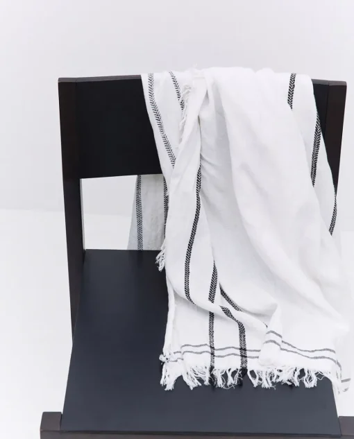 YERSE Fular algodón rayas blanco Fashion