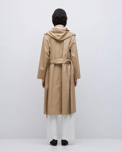 YERSE Gabardina algodón capucha camel Sale