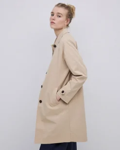 YERSE Gabardina cuello camisero beige Clearance