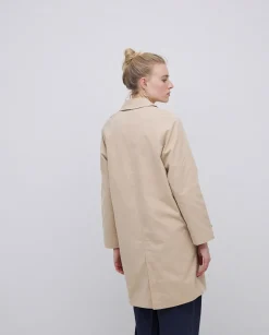YERSE Gabardina cuello camisero beige Clearance