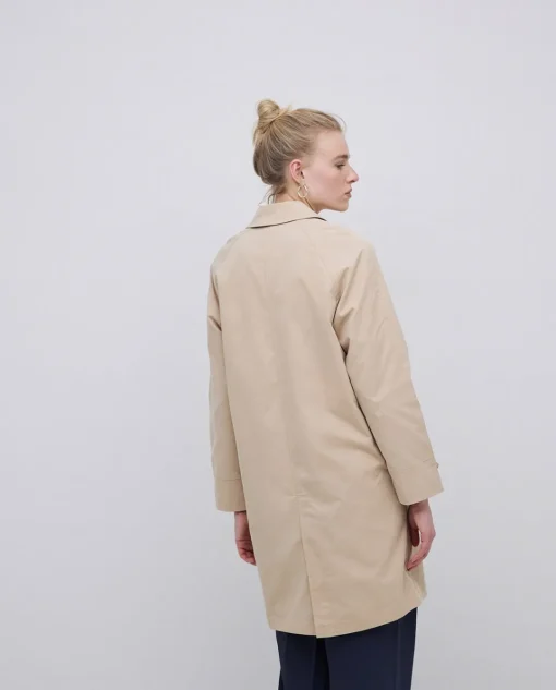 YERSE Gabardina cuello camisero beige Clearance