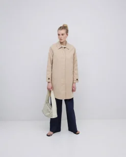 YERSE Gabardina cuello camisero beige Clearance