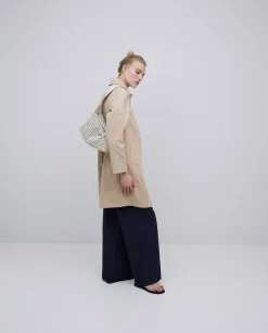 YERSE Gabardina cuello camisero beige Clearance