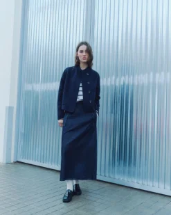 YERSE Jersey algodón orgánico rayas azul oscuro Fashion