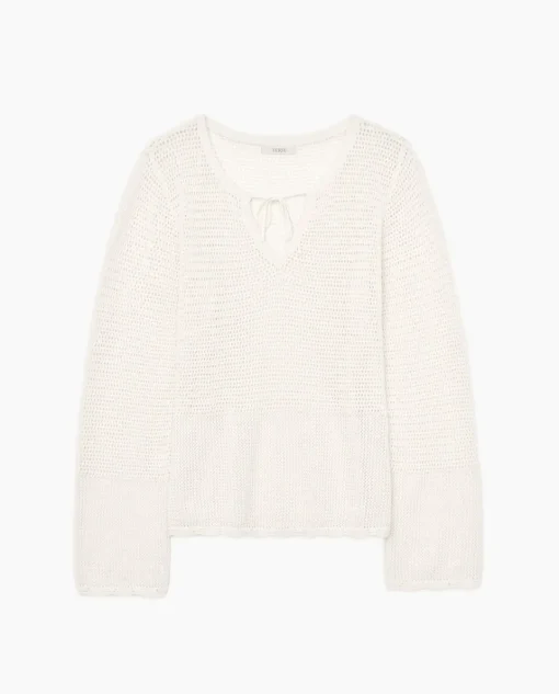 YERSE Jersey calado lazo blanco roto Hot