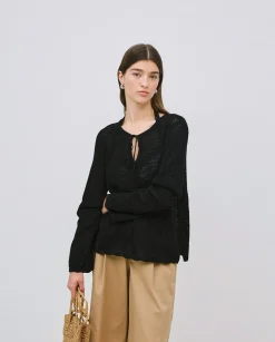 YERSE Jersey calado lazo negro Hot