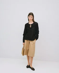 YERSE Jersey calado lazo negro Hot