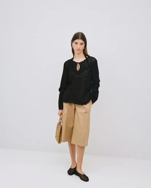 YERSE Jersey calado lazo negro Hot