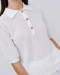 YERSE Jersey punto calado blanco Clearance