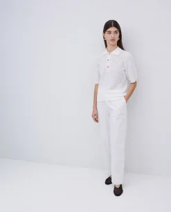 YERSE Jersey punto calado blanco Clearance