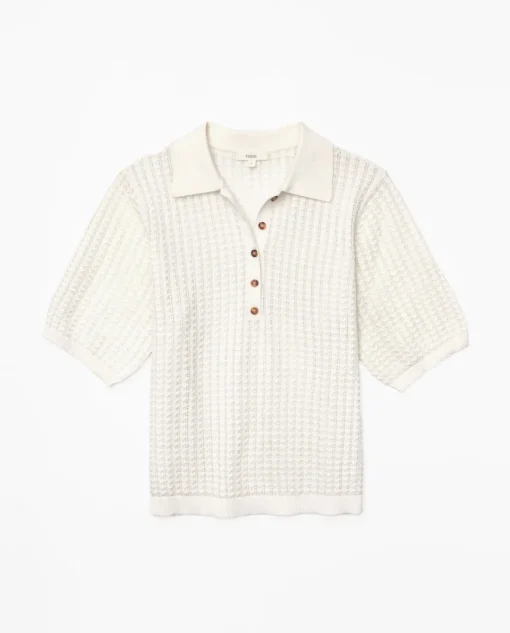 YERSE Jersey punto calado blanco Clearance