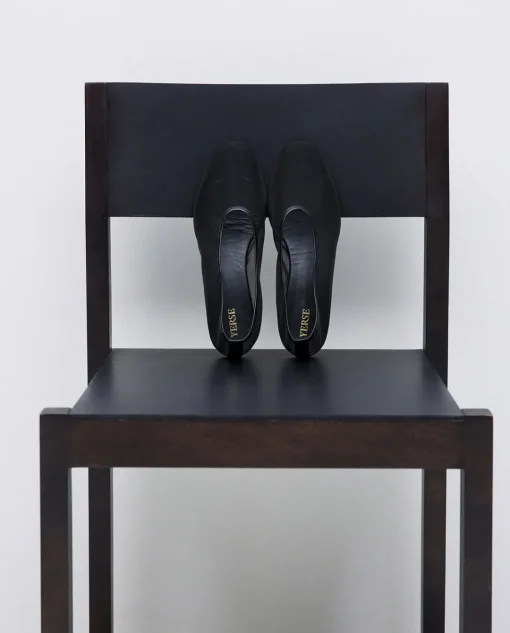 YERSE Manoletinas tejido red negro New