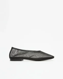 YERSE Manoletinas tejido red negro New