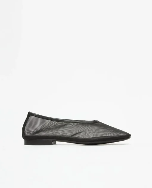 YERSE Manoletinas tejido red negro New