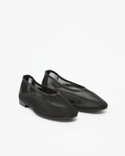 YERSE Manoletinas tejido red negro New