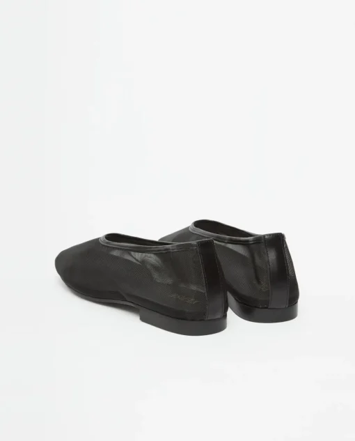YERSE Manoletinas tejido red negro New