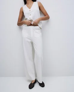 YERSE Pantalones de punto algodón crudo Fashion