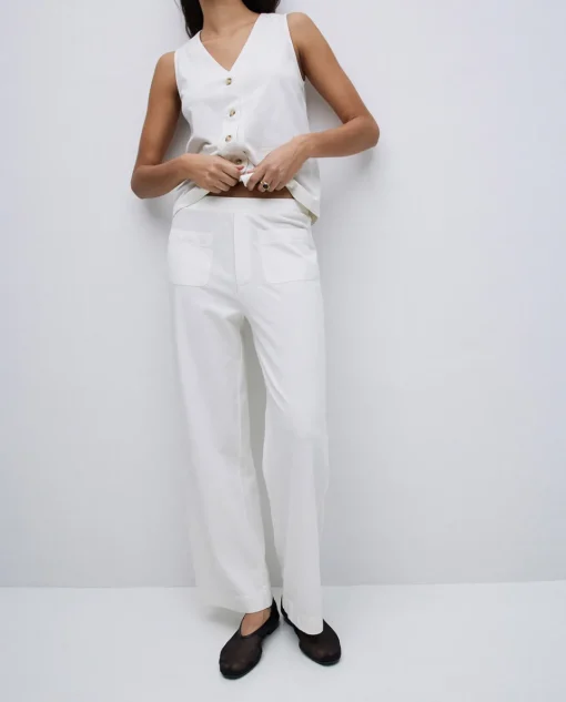 YERSE Pantalones de punto algodón crudo Fashion