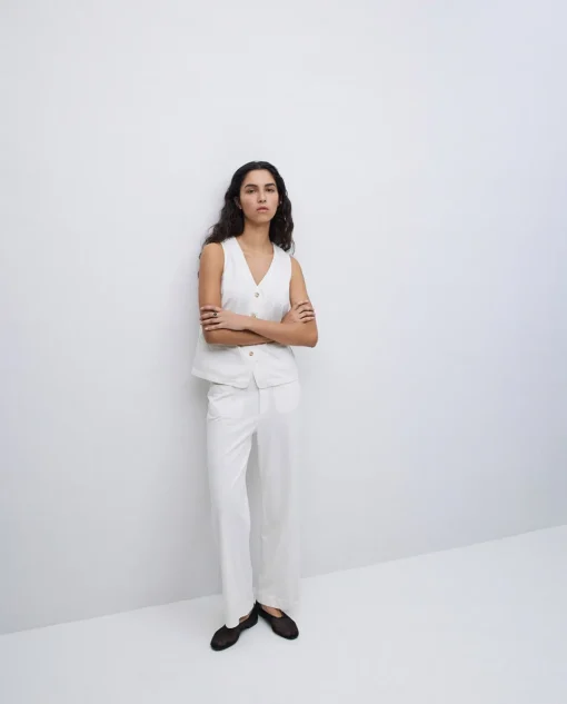 YERSE Pantalones de punto algodón crudo Fashion