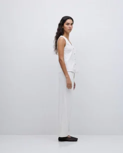 YERSE Pantalones de punto algodón crudo Fashion