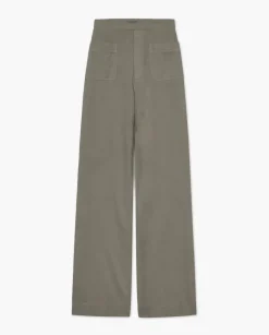 YERSE Pantalones de punto algodón caqui New