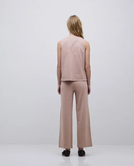 YERSE Pantalones de punto algodón rosa antiguo New