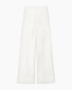 YERSE Pantalones popelín wide leg blanco Online