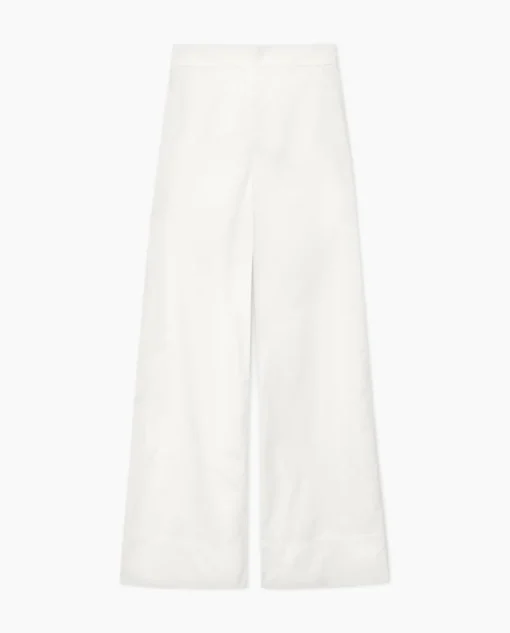 YERSE Pantalones popelín wide leg blanco Online