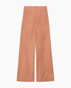 YERSE Pantalones popelín wide leg terracota Hot