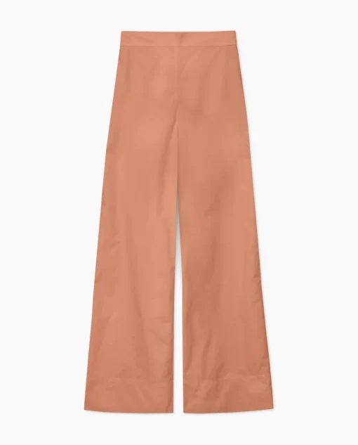 YERSE Pantalones popelín wide leg terracota Hot