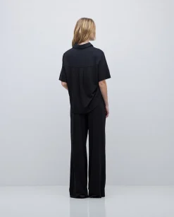 YERSE Pantalones punto fluidos negro Discount