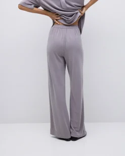 YERSE Pantalones punto fluidos gris Online