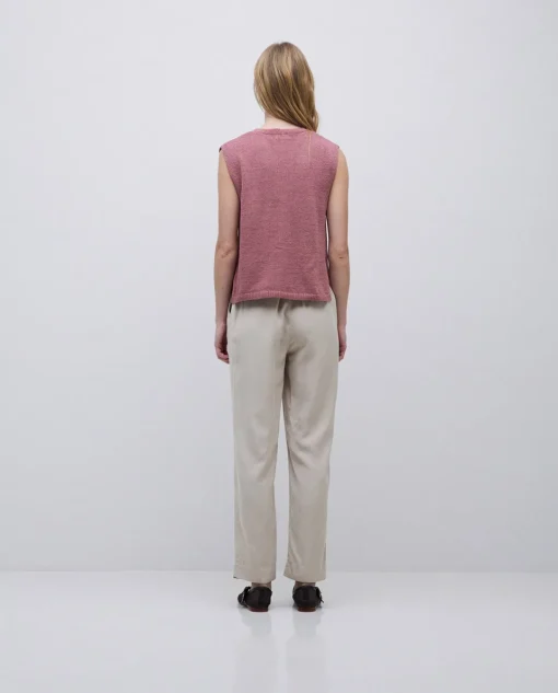 YERSE Pantalones rectos tencel beige New