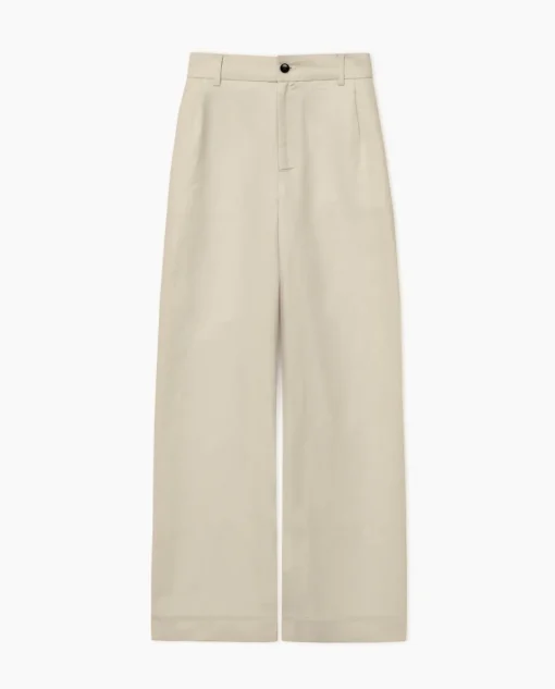 YERSE Pantalones wide leg pinzas crudo Outlet