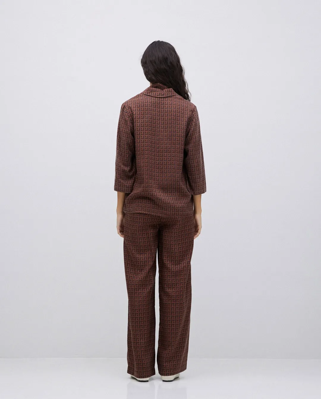 YERSE Pantalones wide leg tencel marrón Hot