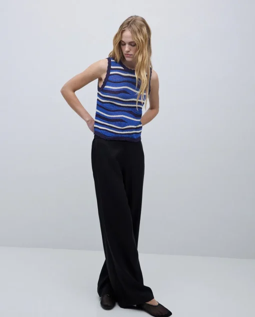 YERSE Pantalones wide leg tencel negro Best