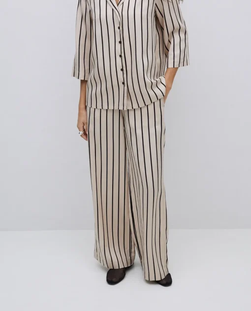YERSE Pantalones wide leg tencel crudo Clearance