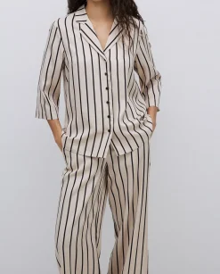 YERSE Pantalones wide leg tencel crudo Clearance
