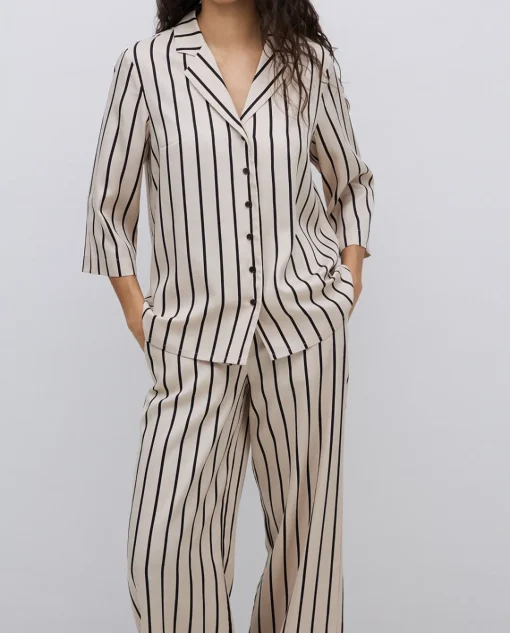 YERSE Pantalones wide leg tencel crudo Clearance