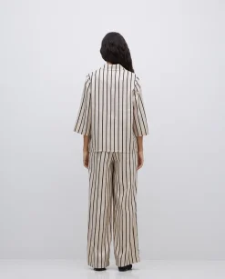 YERSE Pantalones wide leg tencel crudo Clearance