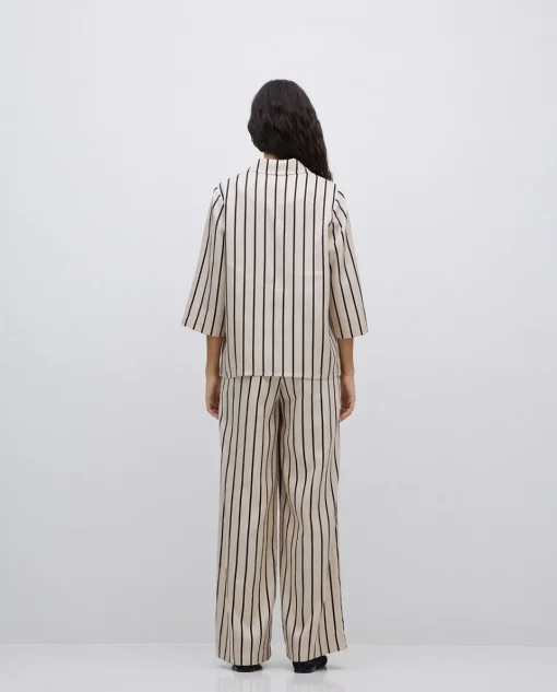 YERSE Pantalones wide leg tencel crudo Clearance