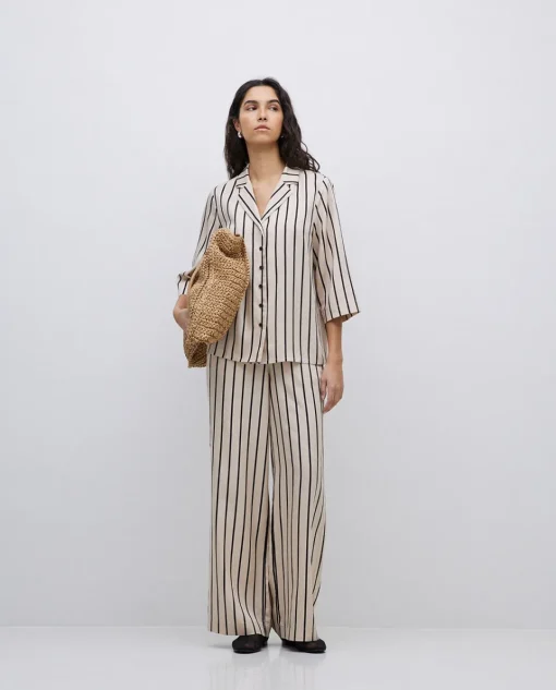 YERSE Pantalones wide leg tencel crudo Clearance