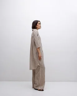 YERSE Pantalones wide leg tencel crudo Clearance