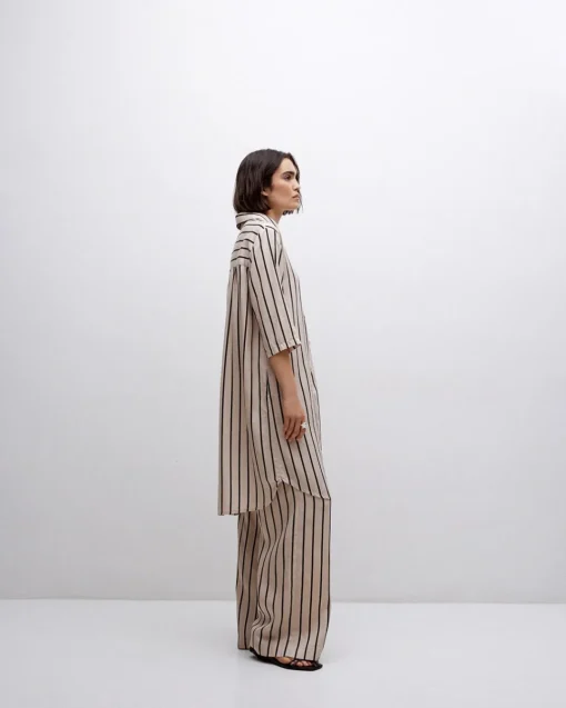 YERSE Pantalones wide leg tencel crudo Clearance
