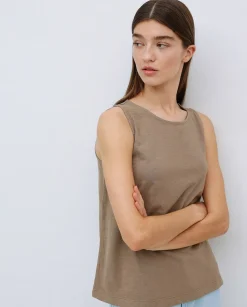 YERSE Top algodón flamé caqui Fashion